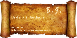 Bródi Gedeon névjegykártya